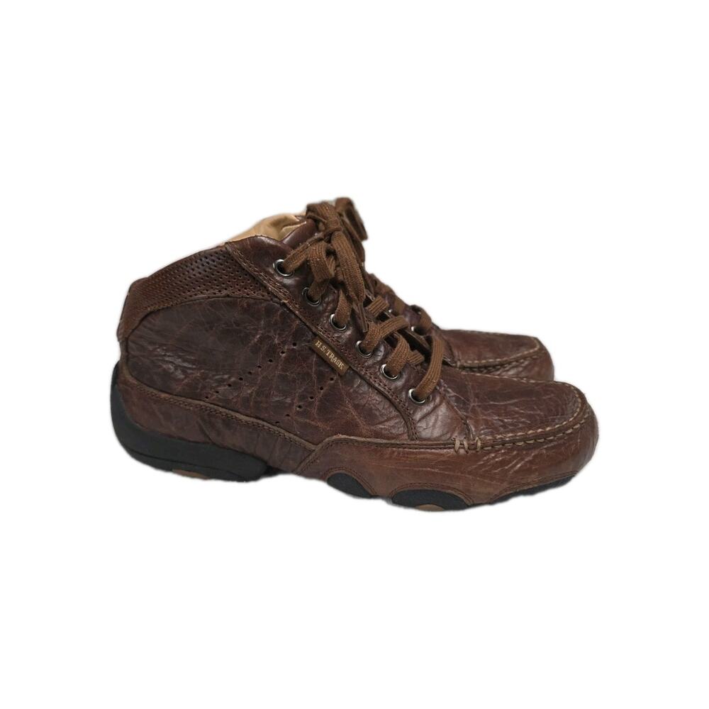 HS Trask Kalispell Chukka Boots Men's 9.5 M Brown Bison Leather Casual Shoes VTG